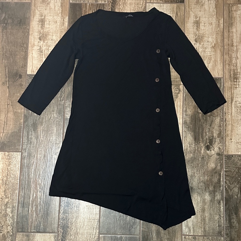 Chic Black Asymmetrical Tunic
